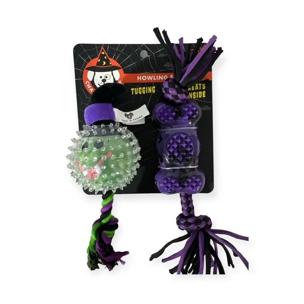 CHASE N' CHOMP Durable TPR Squeaking Fetch Ball Dog Toy 3